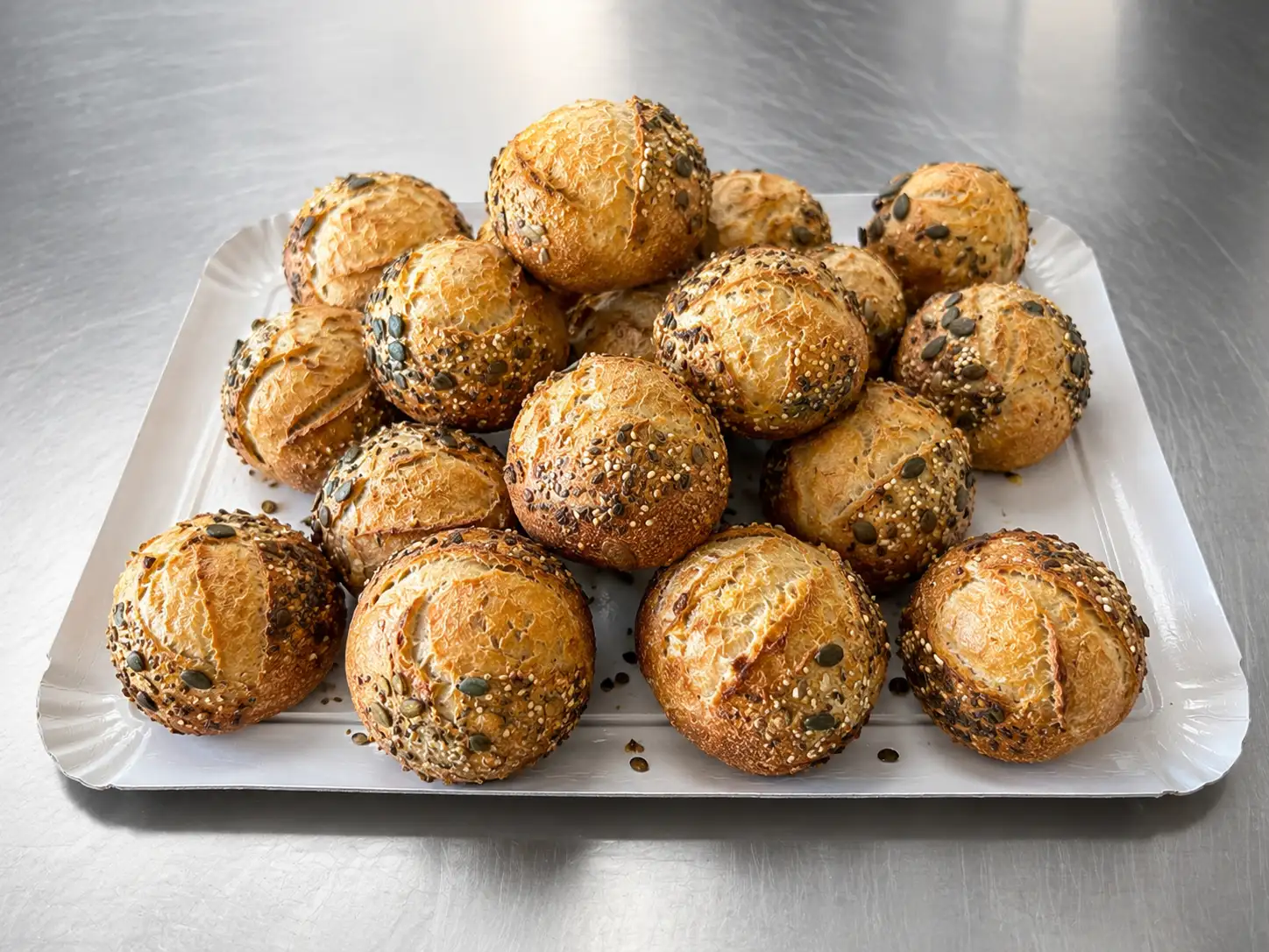 Plateaux de petits pains individuels